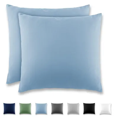 Productafbeelding van Omgoods - Set van 2 Microfiber Kussenhoezen 80 x 80 cm Lichtblauw