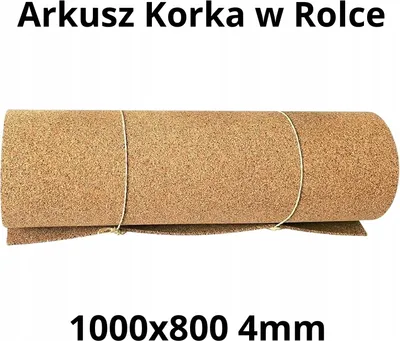 Zdjęcie produktu dla Wysokiej jakości naturalny arkusz korka w rolce 4 mm - 1000x800 mm (2 szt.)