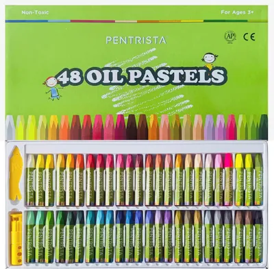Produktbild von Öl Pastellkreide Set 48 Stück, Helle Farben, Für Malen, Zeichnen, Basteln