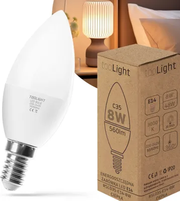 Obrázek produktu pro LED Žárovky tooLight 8W E-14 Teplá 230V RSL035
