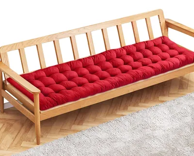 Imagen del producto de Cojín de banco de jardín rojo para muebles de 2/3 plazas (120 x 48 cm)