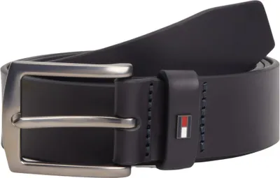 Image de Ceinture Tommy Hilfiger pour hommes, modèle Denton, largeur de 3,5 cm, en cuir, couleur bleu (bleu "Space Blue"), longueur 100 cm
