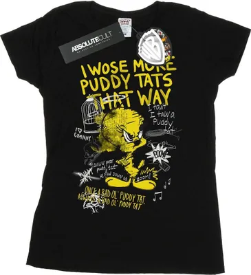 Produktbild von Looney Tunes - "More Puddy Tats" T-Shirt für Damen BI1485 (XXL) (Schwarz)
