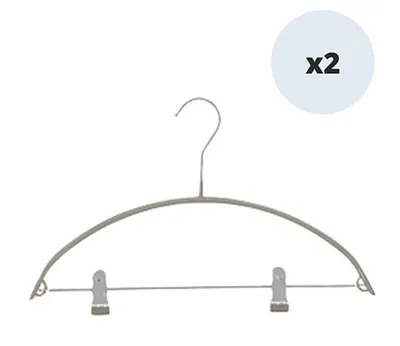 Produktbild von 2x Metall Kleiderbügelset mit clips Anti Rutsch Kleiderbügel Hemdenbügel