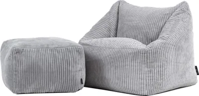 Produktbild von icon Sitzsack Sessel für Kinder aus Cord Natalia, Grau, für Kinderzimmer, mit Füllung