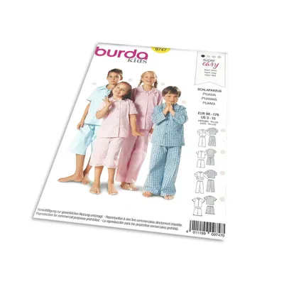 Obrázok produktu pre Strih Burda 9747 - Detské pyžamko