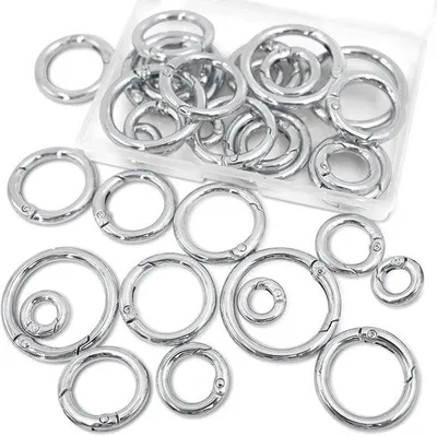 Produktbild von Runde Karabinerhaken Mini Veersluitung 20 Stück Silber Zinklegierung