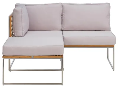 Produktbild von home24 Loungeset - 3-teilig - Webstoff / Teak Massiv