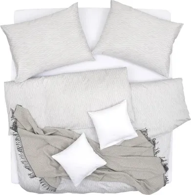 Obrázek produktu pro SCANquilt povlečení FLANEL kosotvar šedosmetanová 100% bavlna 140 x 200/70 x 90 cm