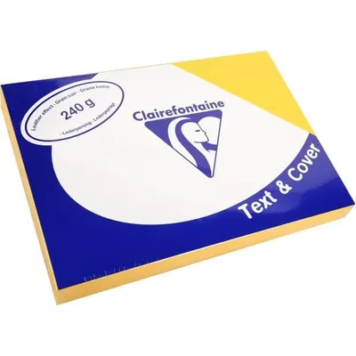 Produktbild von Clairefontaine Ledergeprägtes 2770C Papier 240 g/m² DIN-A4 Gelb 100 Blatt