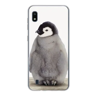 Produktbild von MuchoWow® Handyhülle Schutzhülle Hülle für Samsung Galaxy A10 Kinder - Pinguin - Grau - Tiere - Mädchen - Jungen Silikon Softcase Handy Hülle - Schutzhülle