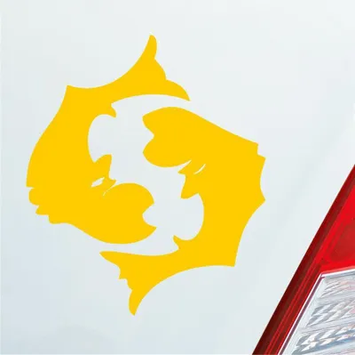 Produktbild von Auto Aufkleber Sternzeichen Fisch KFZ Roller 8,5x10 cm Gelb Sticker Heckscheibenaufkleber