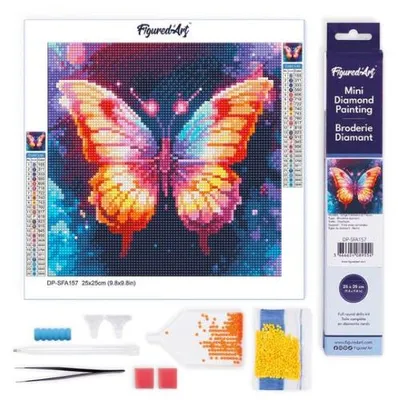 Obrázek produktu pro Mini diamantové malování - TŘPYTIVÝ MOTÝL bez rámu 25 x 25 cm