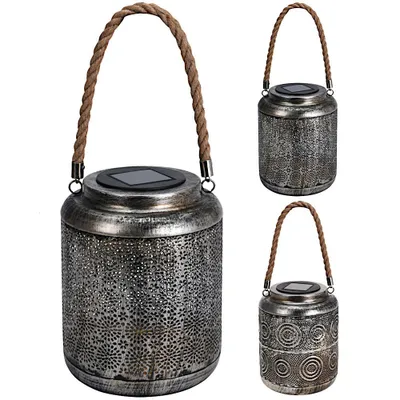 Image de Home Elements Lanterne solaire en métal, motif délicat Quantité : 1 pièce