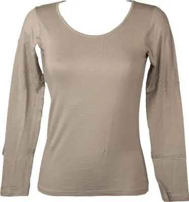 Produktbild von T-Shirt T-Shirt mit Rundhalsausschnitt Damen warme lange Ärmel Viskose RAGNO Artikel 076629, 6-SESTA (EU XL - F 5 - USA L - GB 38), Viscosa 94%,Elasthan 6%