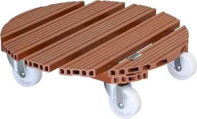 Obrázek produktu pro Dřevěný kontejnerový vozík pro vnitřní i venkovní použití, 38,5 x 11 cm, nosnost 150 kg