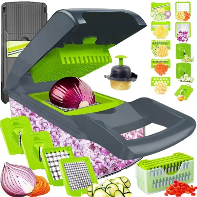 Immagine prodotto di Omgoods - Tritatutto e affettatrice multifunzione per verdure - Utensile da cucina