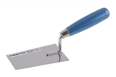 Produktbild von Maurerkelle mit fest verbundenem Edelstahlblatt und lackiertem Holzgriff, 120 x 78 mm, für Maurerarbeiten