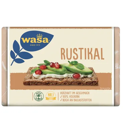 Produktbild von Křupavý chléb Wasa Rustikal s celozrnnými obilovinami a bohatou vlákninou 275g