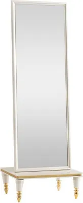 Obrázok produktu pre Zrkadlo Biela spálňa Moderné stojace zrkadlo Kovové elegantné stojace zrkadlo