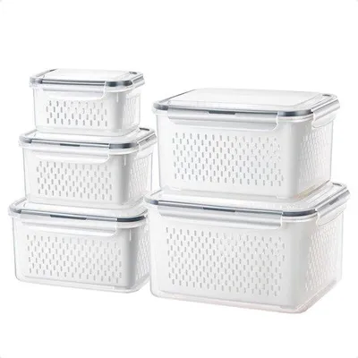 Image de Lot de récipients de conservation pour fruits et légumes, boîtes sans BPA avec couvercle