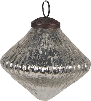 Produktbild von Clayre & Eef Weihnachtskugel Ø 9 cm Silberfarbig Glas