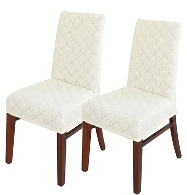 Produktbild von Stuhlhussen Stretch 2er Set Beige für Schwingstühle Esszimmer Küche Hotel