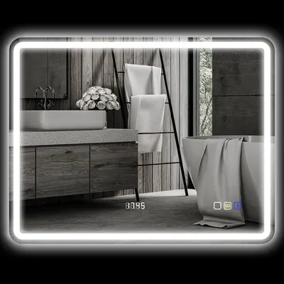 Produktbild von HOMCOM LED-Badezimmerspiegel, Anti-Beschlags-Pad, 3 verstellbare Farben