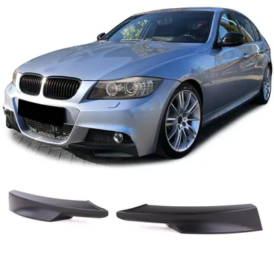 Produktbild von Front Spoiler Ecken Flaps Splitter Schwarz Matt passt für BMW 3er E90 E91 08-12