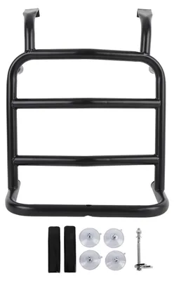 Image de Porte-bagages avant pour moto, tube en acier au carbone incassable, fixation pour porte-bagages, pièce de rechange pour Lambretta G350 2023-2025, noir mat