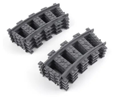 Produktbild von LEGO® City Eisenbahn Schienen Kurve Dunkelgrau - 53400 NEU! Menge 10x