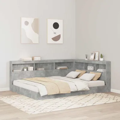 Produktbild von Möbel Bücherregal-Bett mit Regal Betongrau 140 x 200 cm Holzwerkstoff - Klassische Betten &2254