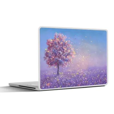 Produktbild von MuchoWow® Laptop Aufkleber Sticker Cover Baum - Sommer - Rosa 25x18 cm - Laptop-Deko