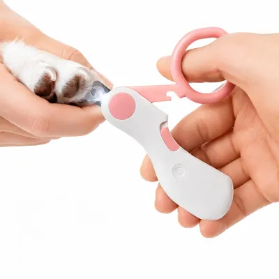 Produktbild von Katzen- & Hunde-Nagelknipser mit LED-Licht, kleiner Haustierschneider für Nagelpflege, Rosa