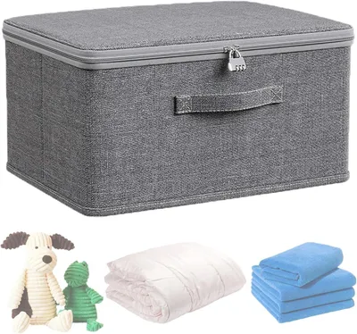 Produktbild von Solidchoice – Aufbewahrungsbox mit Deckel und Kombinationsschloss, 40 x 30 x 21 cm