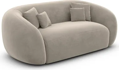 Produktbild von Samtstoff 2-Sitzer Couch Gaia Taupe