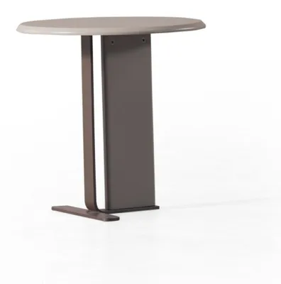 Obrázok produktu pre Moderný, elegantný konferenčný stolík, béžovej farby, oválneho tvaru, vhodný do obývačky, luxusný dizajn