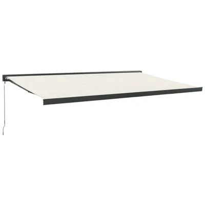 Image de vidaXL Auvent rétractable Crème 5x3 m Tissu et aluminium