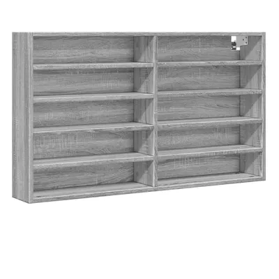 Image de vidaXL Armoire vitrine Gris Sonoma 100x15x58 cm Bois composite