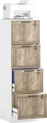Obrázek produktu pro Kartotéka - 4 zásuvky - Zámek se 2 klíči - Pro závěsné pořadače A4/písemné - 39,4 x 40 x 129 cm - Bílá