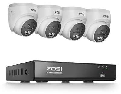 Produktbild von ZOSI 4K PoE Überwachungskamera Set Aussen, 4X 8MP Kameras mit 2-Wege-Audio, ohne Festplatte