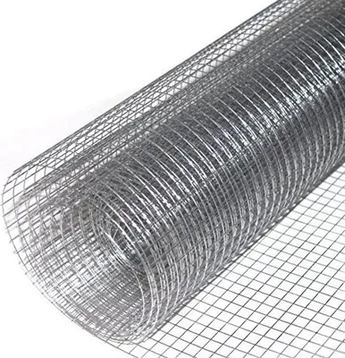 A roll of galvanized wire mesh is shown against a white background.