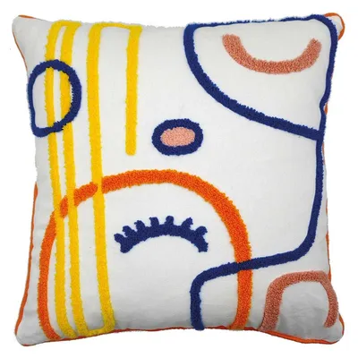 Obrázok produktu pre Dan Hobday – „Feel Good 2“ Vankúš s výplňou, zamat PM13398 (40 cm x 40 cm) (biely/farebný)