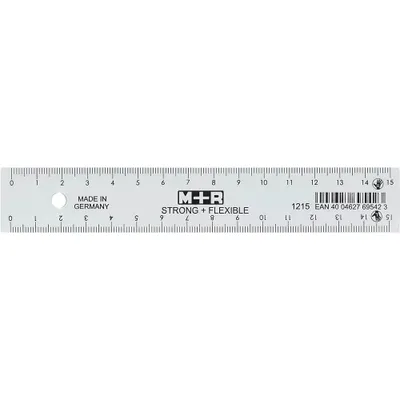 Zdjęcie produktu dla M + R 12150300 Lineal STRONG + FLEXIBLE 15,0 cm, glasklar