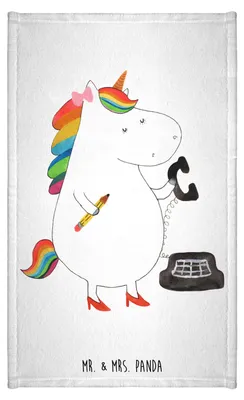 Produktbild von Mr. & Mrs. Panda Handtuch Einhorn Sekretärin - Weiß - Geschenk, Steuerkanzlei, Klein, Unicorn, badezimmer, Gäste-WC, Frotteehandtuch, Büro, Einhörner, Gästetuch