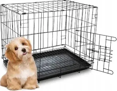 Produktbild von Großer, stabiler Hundekäfig / Transportbox 76 x 46 x 52 cm (Größe M)