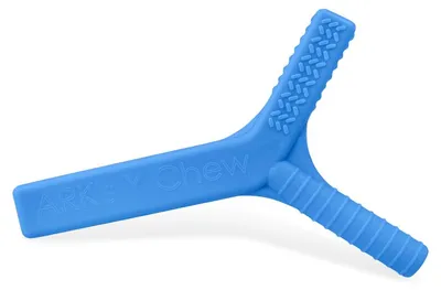 Produktbild von Ark Therapeutics Kau-Spielzeug sensorisches Spielzeug Y-Chew blau XXT Kauwtool met 3 verschillende texturen, in 3 hardheden, voor intensief kauwen en sensorische behoeften.