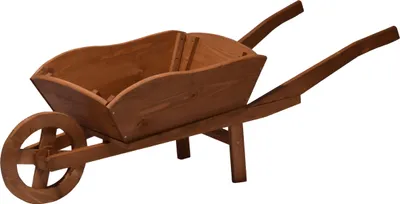 Produktbild von dobar Dekorative massive XXL-Pflanzschubkarre in Colorierung "dunkelbraun" imprägniert, aus Spießtanne-Holz, 130 x 40 x 40 cm