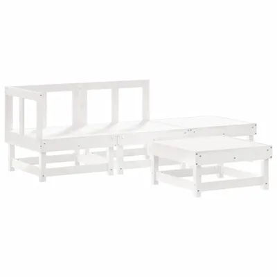 Produktbild von 4-tlg. Garten-Lounge-Set Weiß Massivholz Kiefer