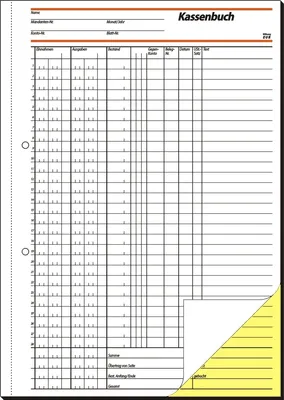 Produktbild von Formularbuch Kassenbuch EDV A4 selbstdurchschreibend 2x40 Blatt Packung mit 5 Stück